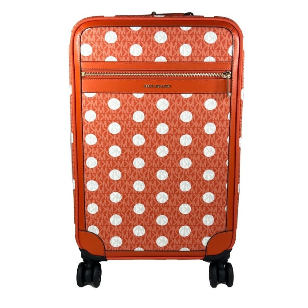 NEW Michael Kors Travel Small Trolley Rolling Suitcase Carry On Bag Red Clay